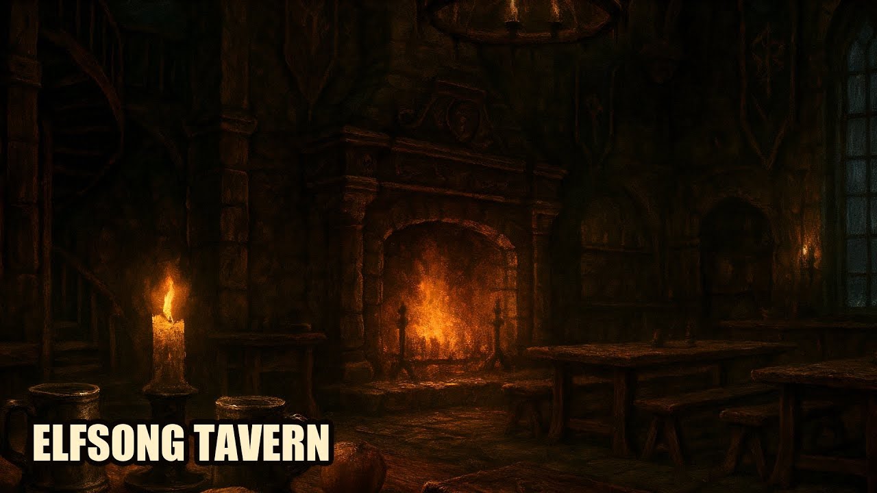 Elfsong Tavern Fireplace 🔥 Inspired by Baldur's Gate 3 | Cozy Gaming Ambience (3 Hours)