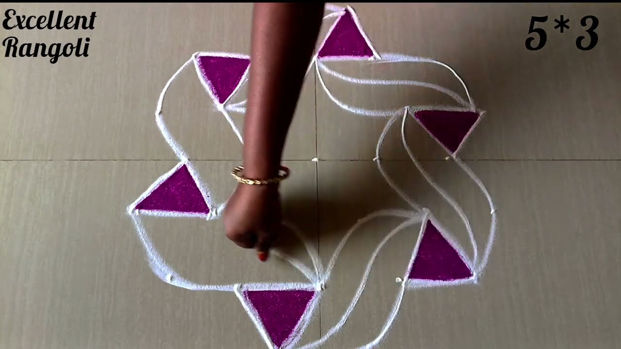 New design 🌺 kolam #rangoli #trending #navaratri #viralvideo #yt #youtube @Excellent Rangoli