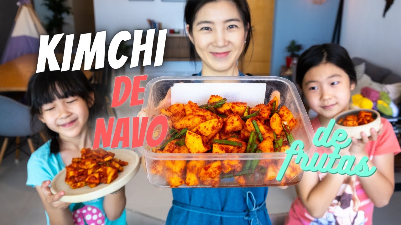 Kimchi de Nabo y Kimchi de Frutas😱ㅣReceta de Kimchi Kkakdugi