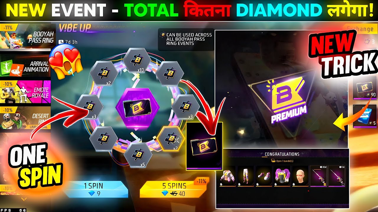 New Booyah Pass Ring Event Free Fire Spin🤩Free Fire New Event | Ff New Evevnt | Ff New Evevnt Today