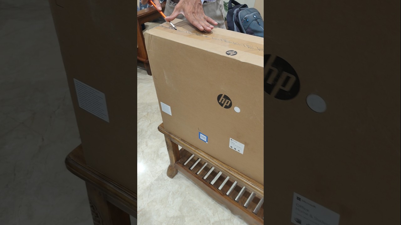 UNBOX Hp 27inch ALL IN ONE COMPUTER WHUTE COLOUR #hpcomputer #laptoprepair #unboxingvideo #shortstec