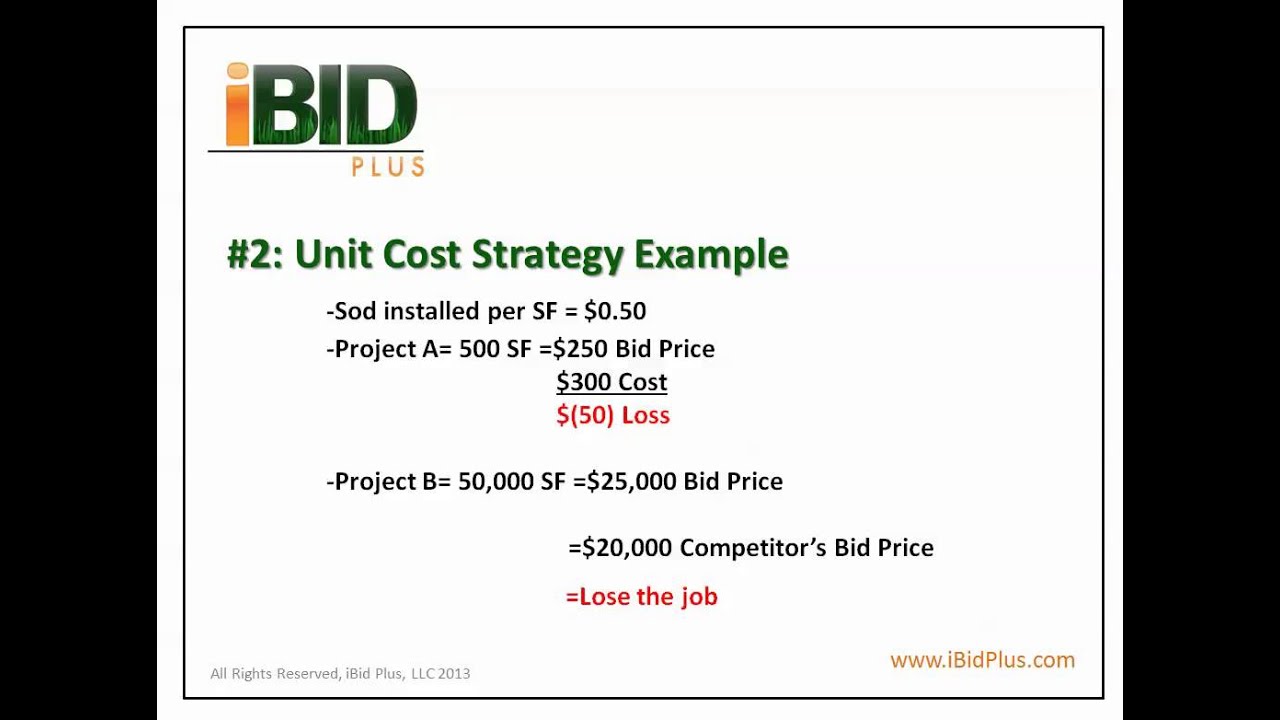 iBid Plus Landscape Bid Series- # 3 Comparing Methods