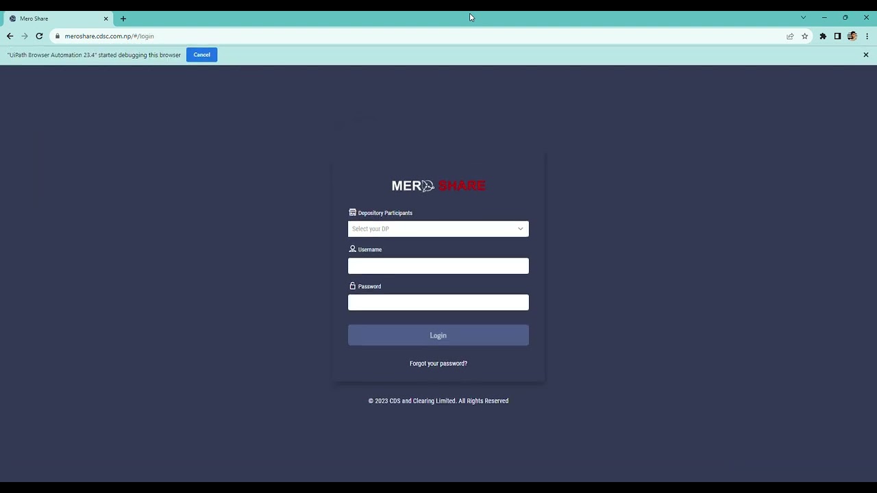 Mero Share Bulk IPO Filling Bot | Automate Mero Share IPO Applications with UiPath