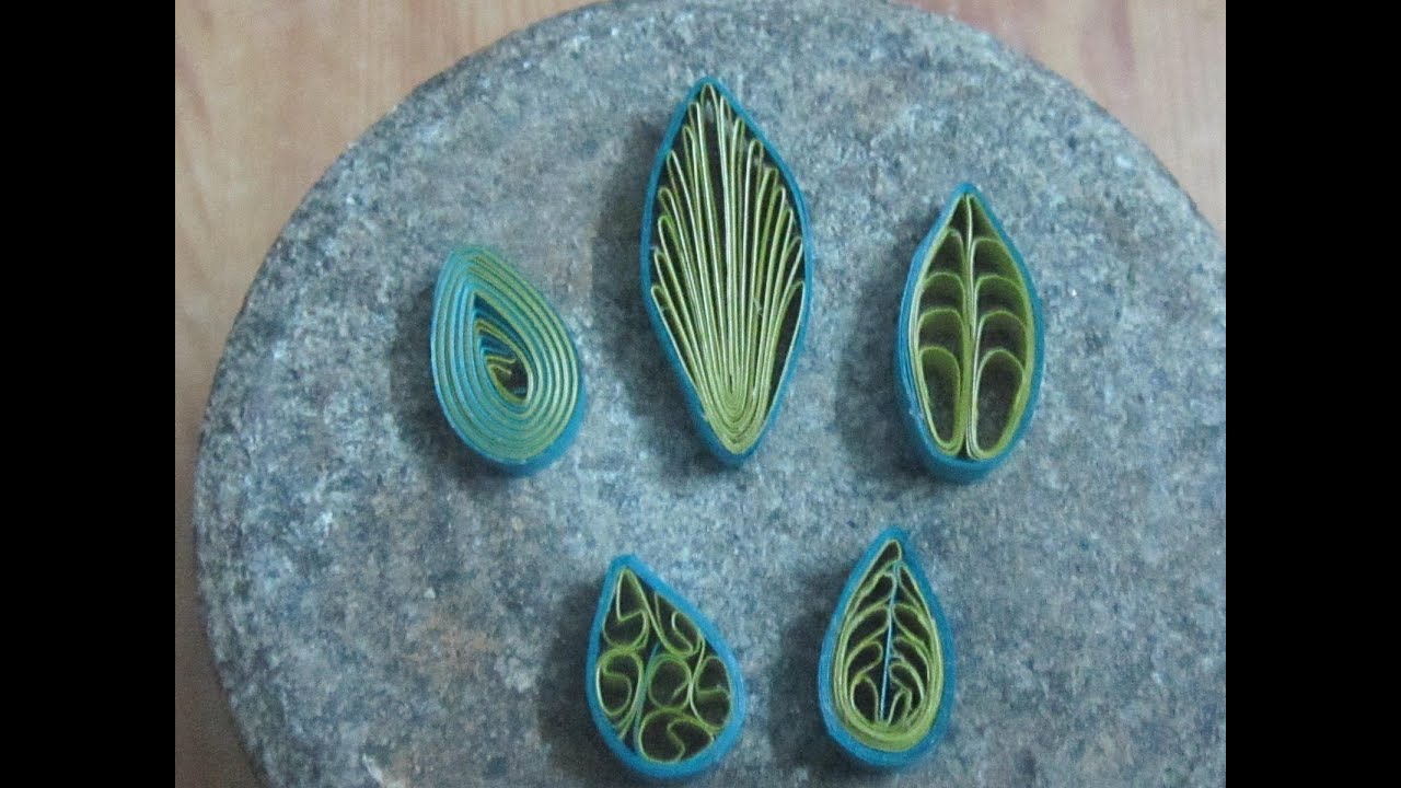 how to make quilling leaves (5 different types)