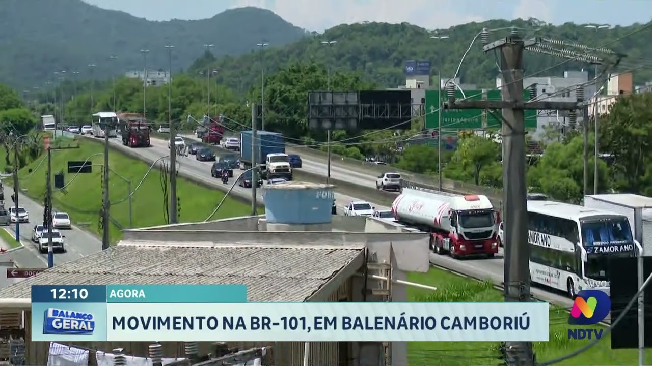 Movimento intenso marca BR-101 em Balneário Camboriú