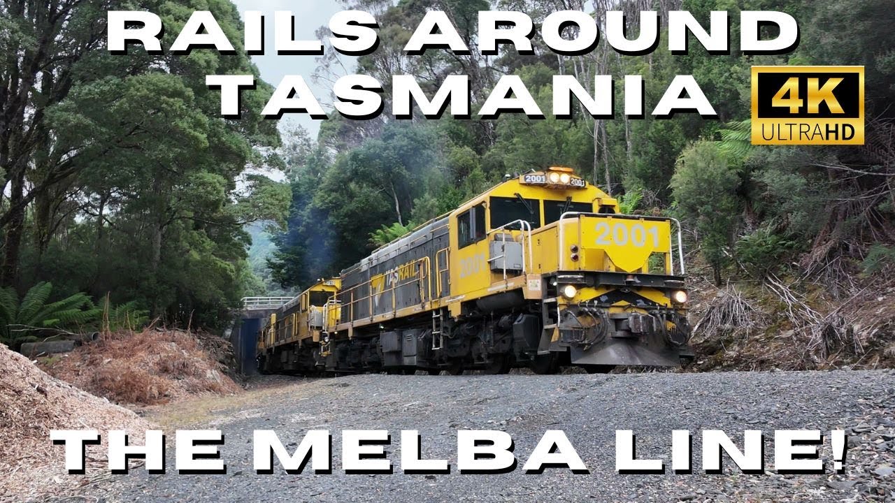 Класс &laquo;Клайд ГМ&raquo; компании Tasrail на линии Мельба! 4K Rails Around the Tasmania