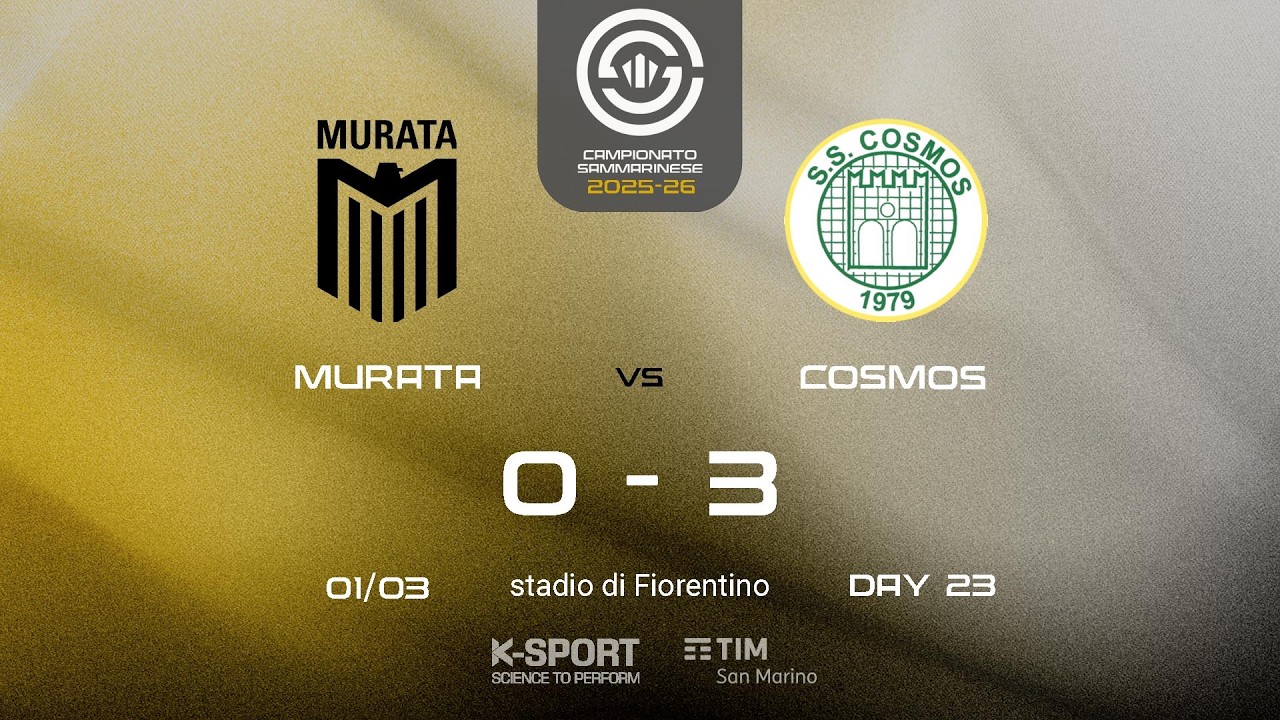 Campionato Sammarinese 2025-26, 23. giornata | HL Murata - Cosmos 0-3