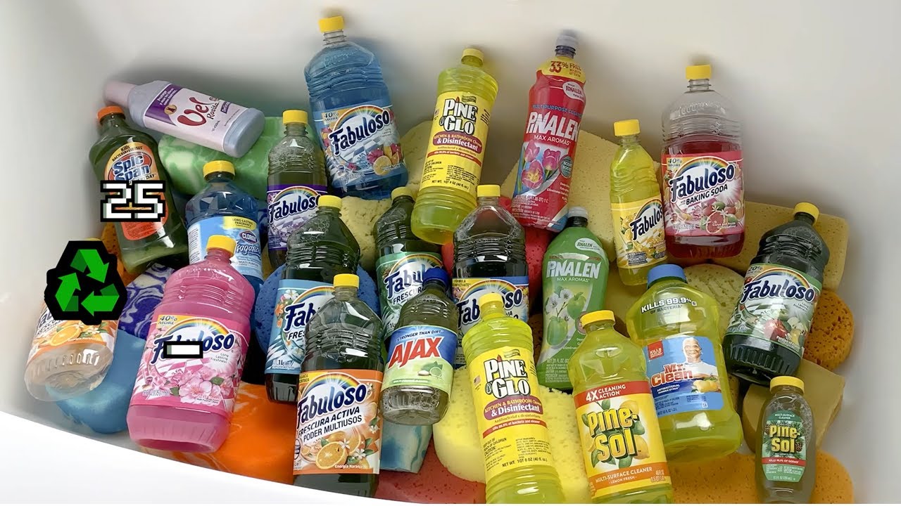 ♻🛁 700 Sub Special! ASMR Bathtub Squeezing! (Lowkey Fail) w/ 25 Bottles of Recycled Cleaner!🛁♻
