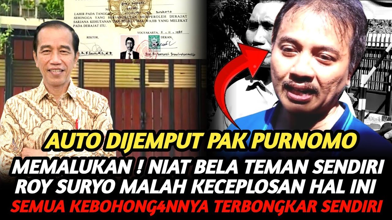 SANGAT MEMALUKAN ! NIAT HATI BELA RISMON ROY SURYO MALAH KECEPLOSAN HAL INI TENTANG IJAZAH JOKOWI !