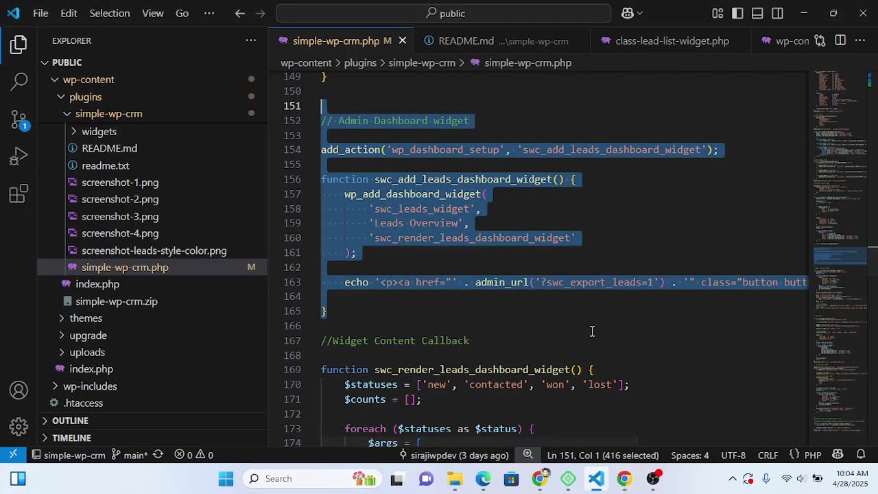 Simple WP CRM - WordPress CRM Plugin Development with Elementor Integration (Live Demo)