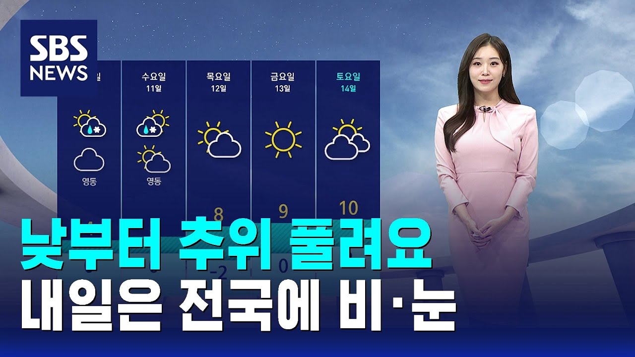 [날씨] '온화한 서풍' 낮부터 추위 풀려…내일 전국 비·눈 / SBS