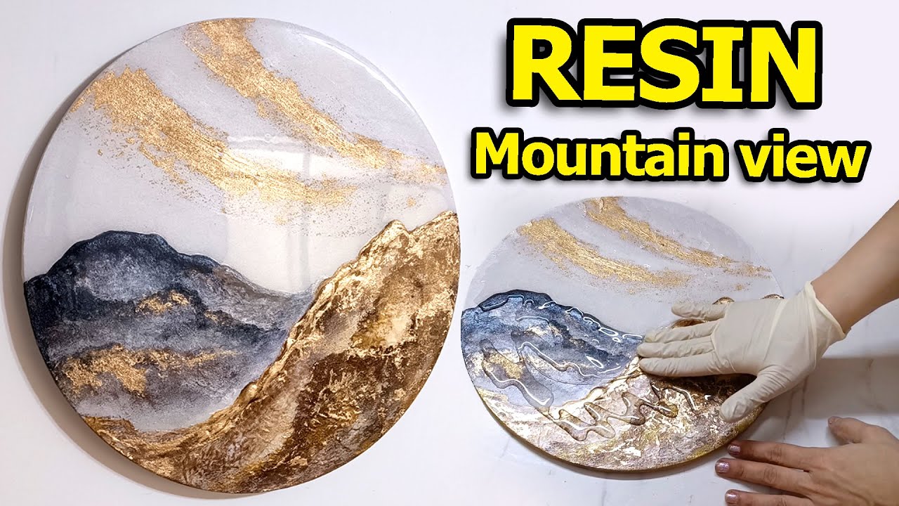 Easy tutorial of a resin mountain landscape. resin idea