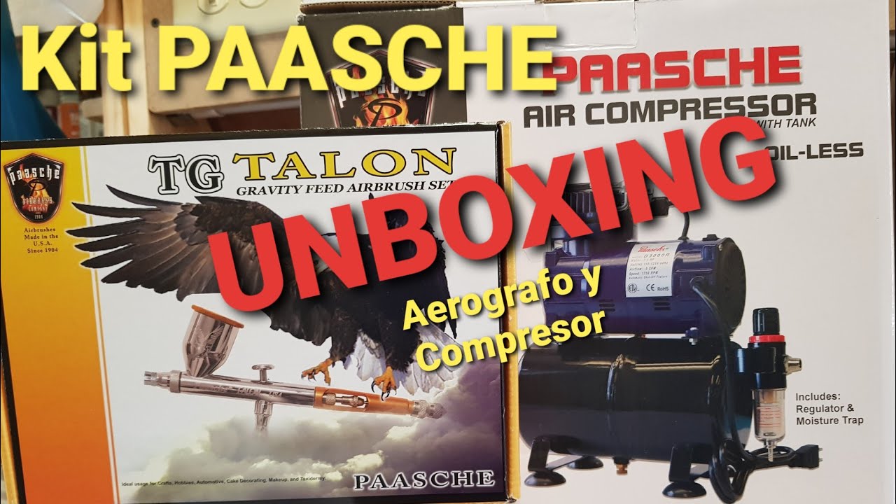 Unboxing  Kit de aerografo y compresor Paasche