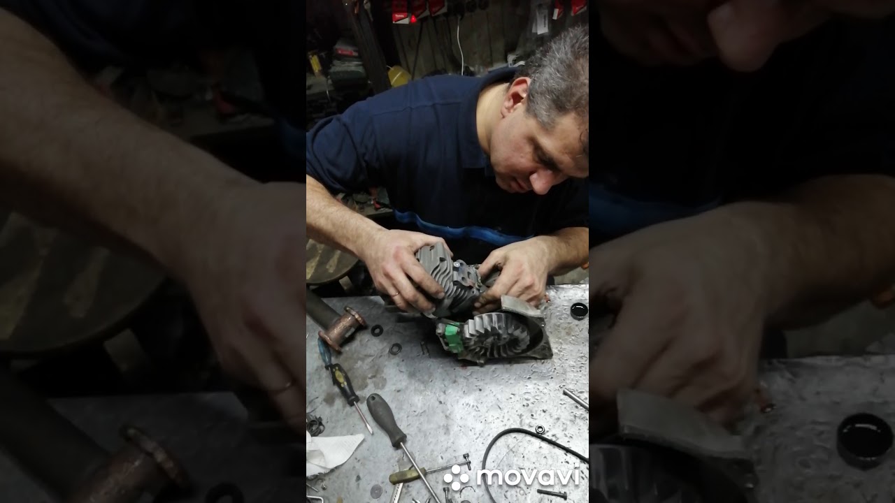 Husqvarna K760 бензорез, замена поршневой группы, полная сборка