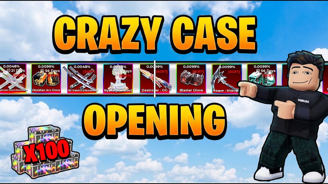 INSANE 100 Secret Case Opening On SNIPER ARENA Roblox! *CRAZY PULLS*