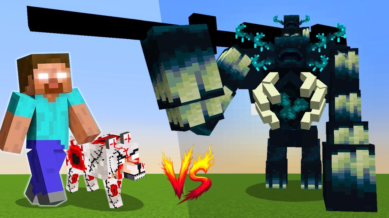 Сможет ли волк Херобрина победить сильнейшего нового босса-стража в Minecraft?