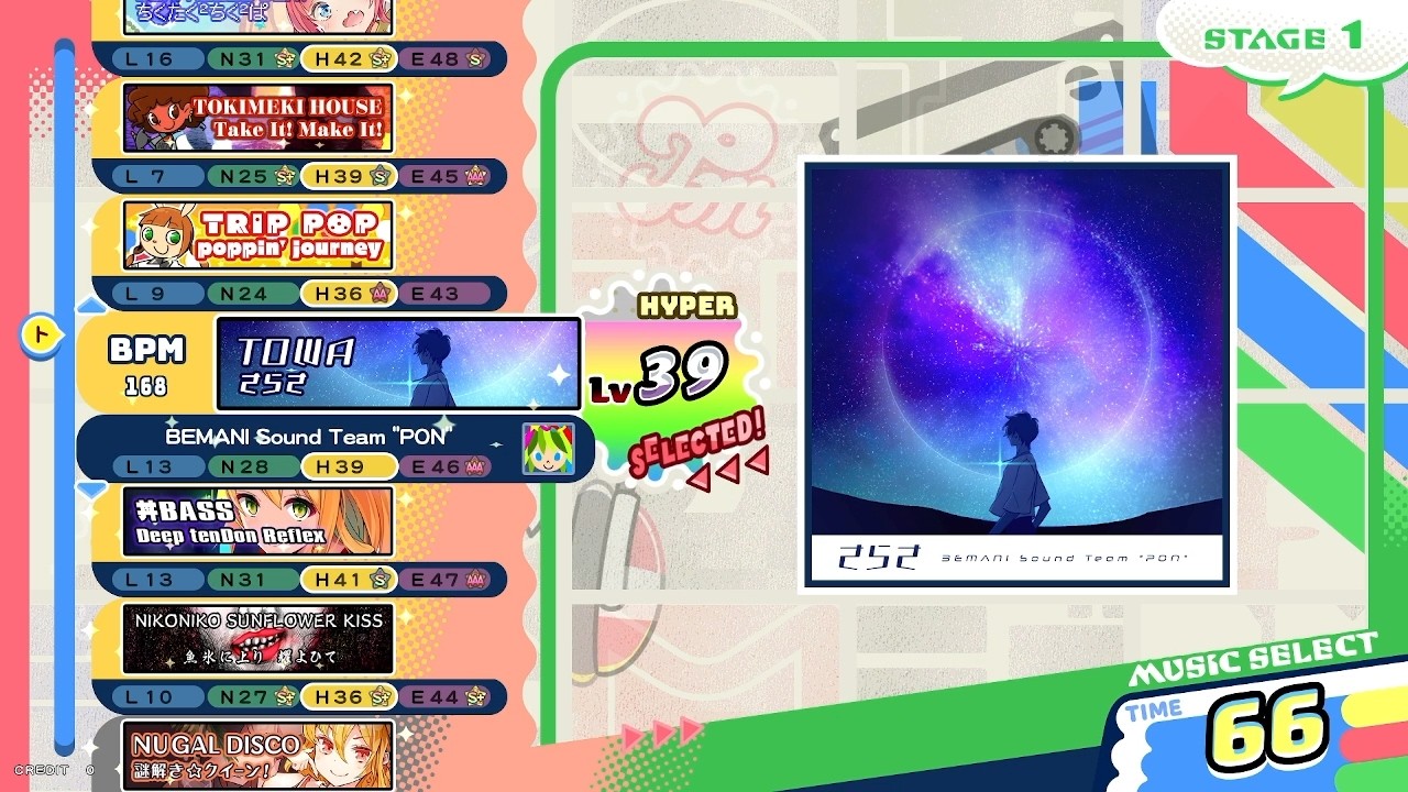 [pop'n music High☆Cheers!!] トワ/さらさ H 正規/鏡 パーフェクト