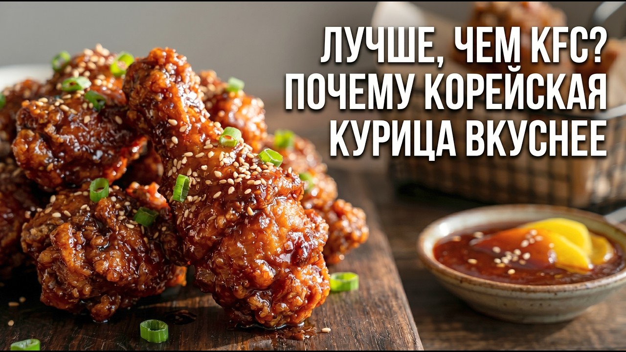 KOREAN FRIED CHICEN Курица  (Яннём чикин)  идеальный хруст, который слышно через экран.