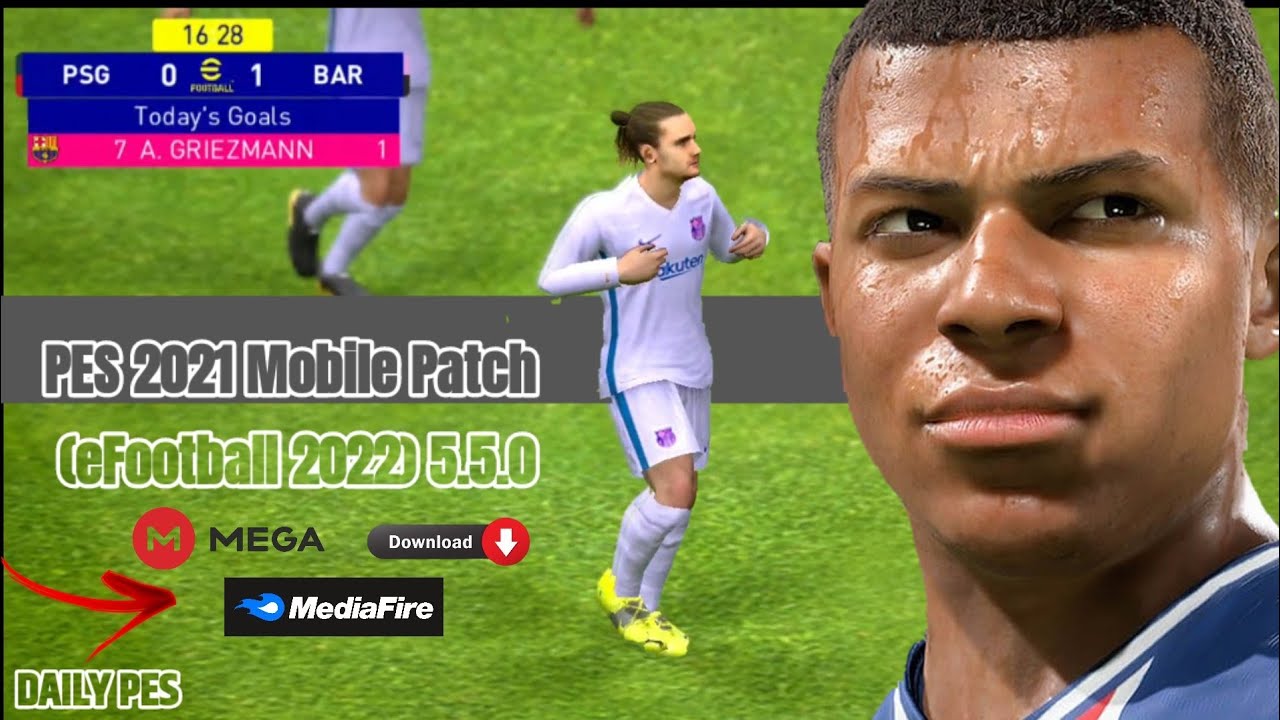PES 2021 Mobile Patch (eFootball 2022) 5.5.0 Android 1.2Gb Best Graphics New Menu & Kits Original.