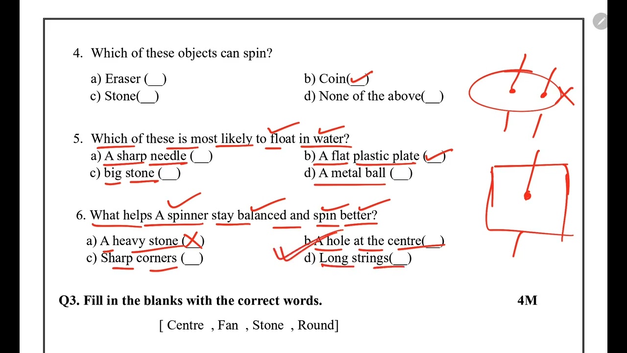 Class-4 TWAU (EVS)/ PT-2 Exam Question Paper Session 2025-26/ PM SHRI KENDRIYA VIDYALAYA 