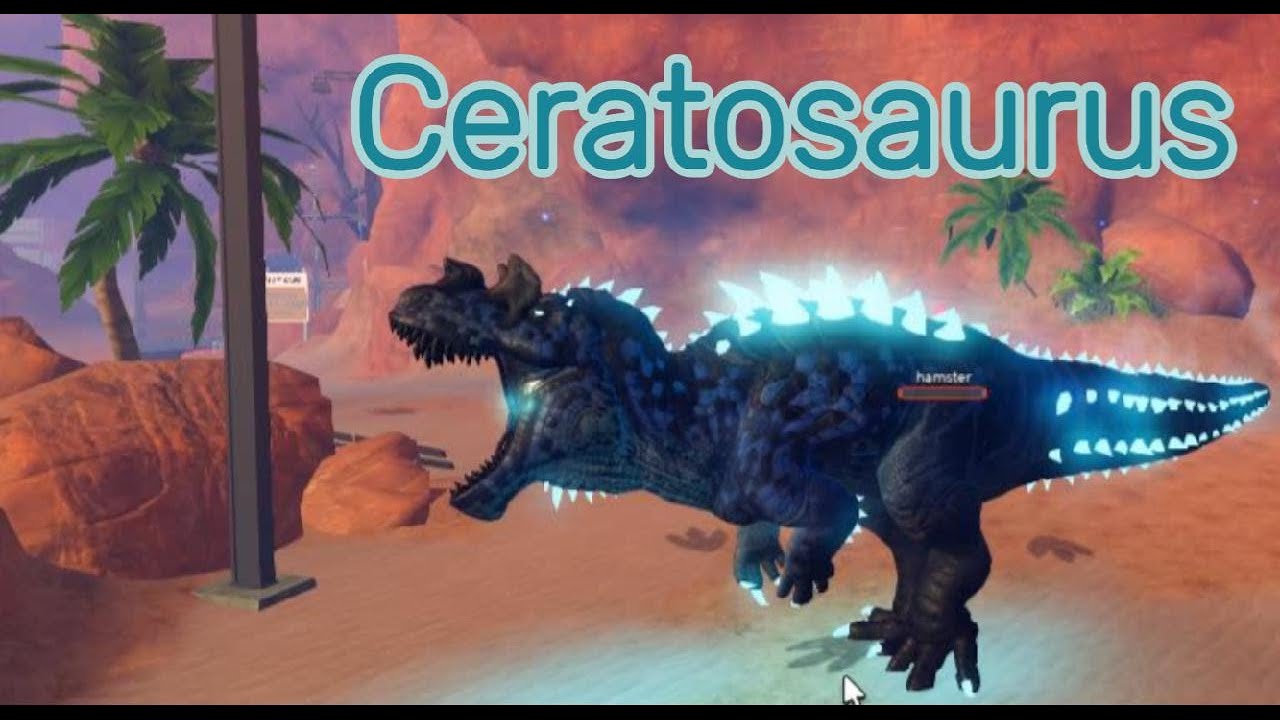 usando al nuevo #ceratosaurus de #primalpursuit #roblox