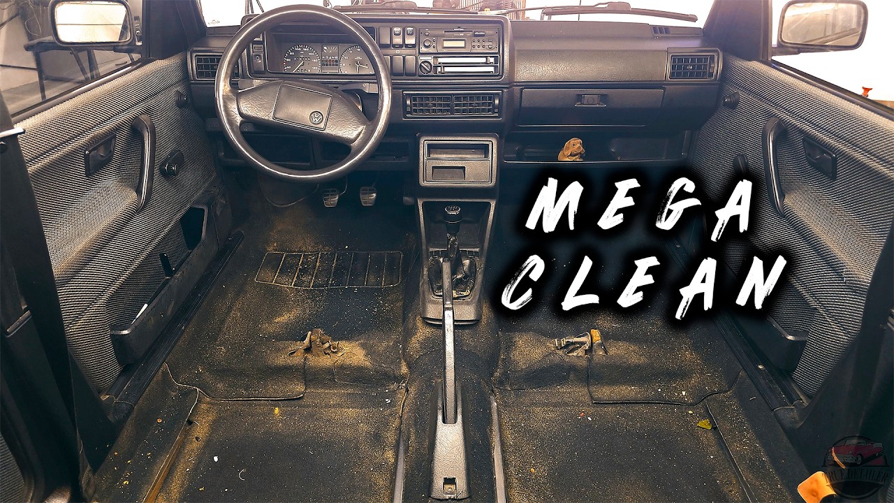 First Mega Cleaning of a 35-Year-Old Car / Interior Detailing ASMR