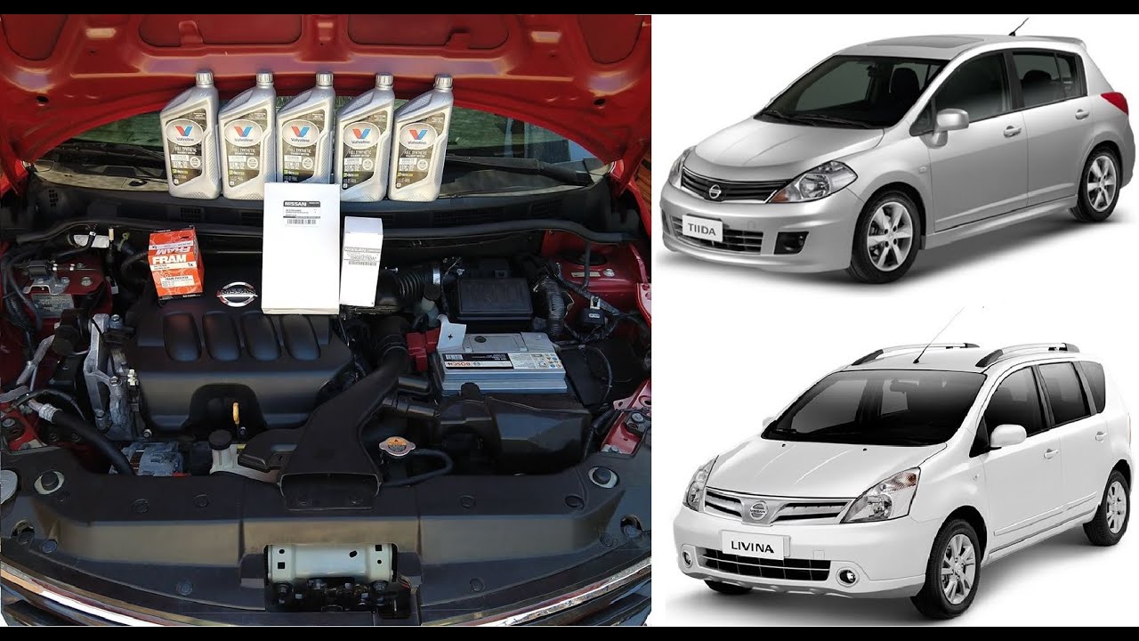 Troca de óleo e filtros Nissan Tiida e Livina 1.8 (MR18DE)
