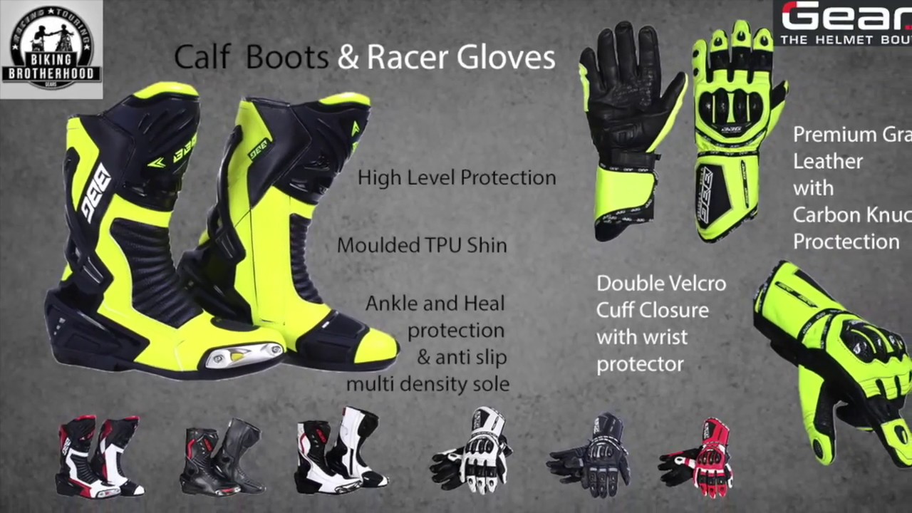 Racing boots gloves and riding jackets by BBG @Gears Chennai