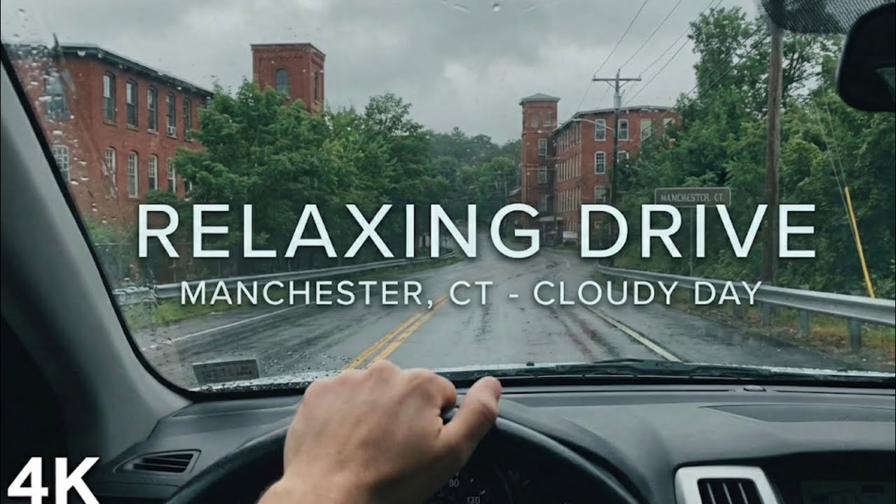 Driving In Manchester, Connecticut to Enfield, CT on I-91 S on a Cloudy Day