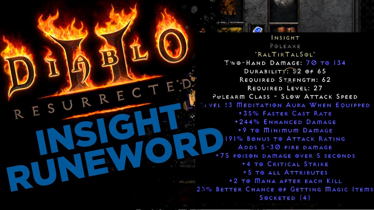 How to craft Insight Runeword in D2R