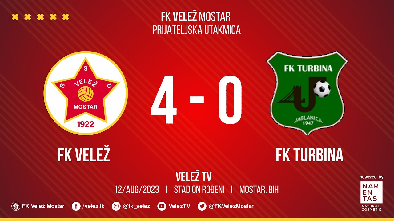 IZVJEŠTAJ  I FK Velež - FK Turbina 4:0  I  Prijateljska utakmica 12/08/2023