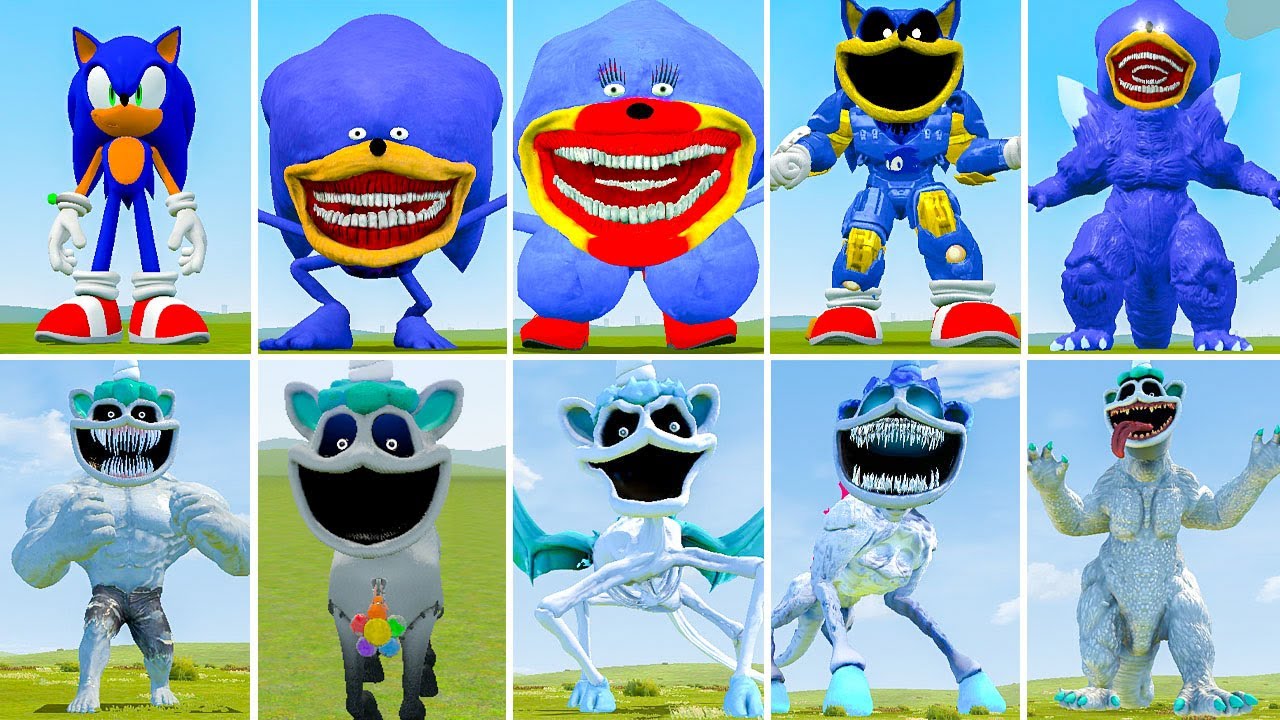 ALL NEW SONIC BLUE VS SONIC TAPES VS ALL NEW POPPY PLAYTIME3 VS UNICORN TAPES in GARRY'S MOD !!!!