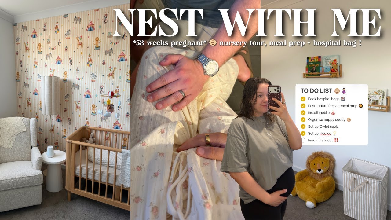 NEST WITH ME FOR BABY 🍼 *38 weeks pregnant* nursery tour, freezer meals + packing hospital bags