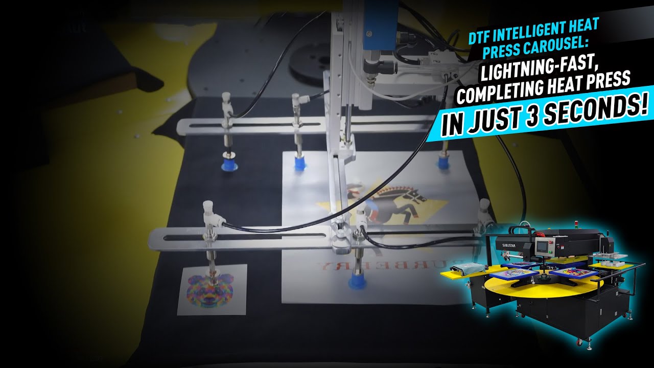 DTF Intelligent Heat Press Carousel: Lightning-Fast, Completing Heat Press in Just 3 Seconds!