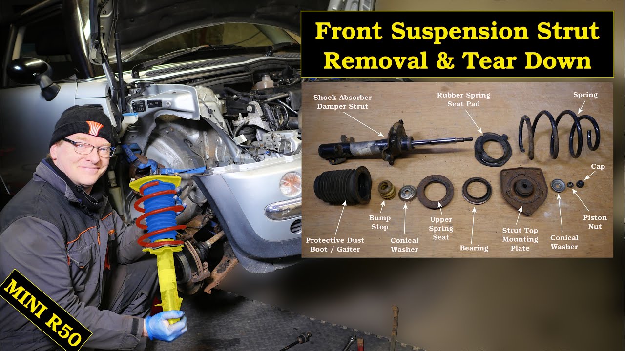 Front Suspension Strut Removal, Tear Down and Refitting on BMW MINI Cooper R50 🚗