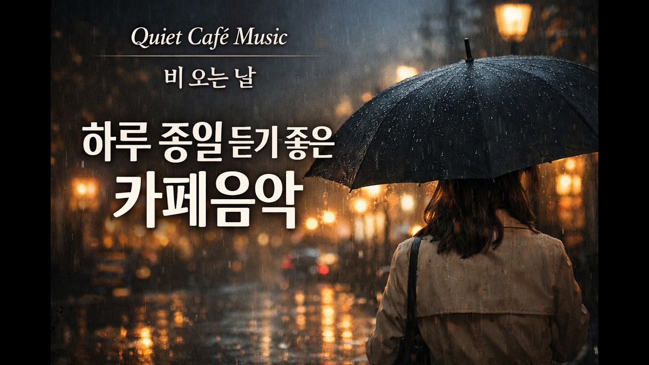 Quiet Café Music ☕ 비 오는 밤 창가 카페 음악 (1 Hour) | Rainy Window Ambience
