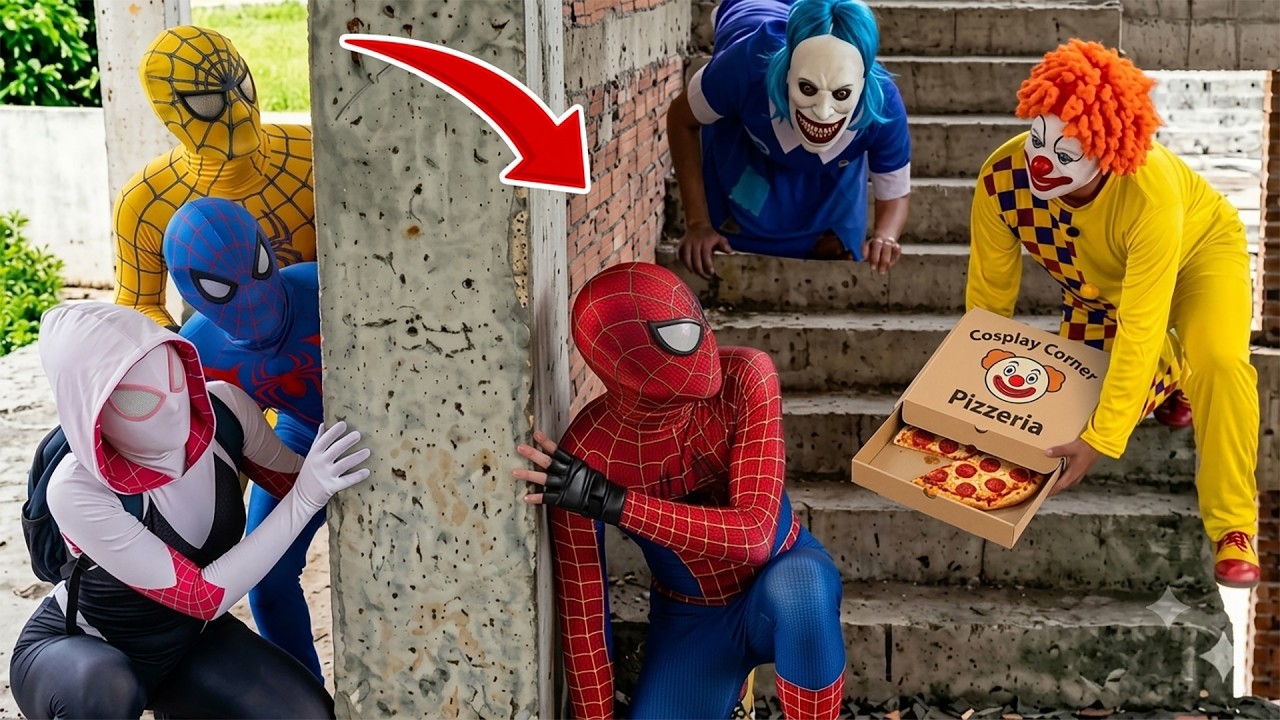 Pizza Fight || Spider-Man Bros Hunted By Smiling Woman! ( Action POV )