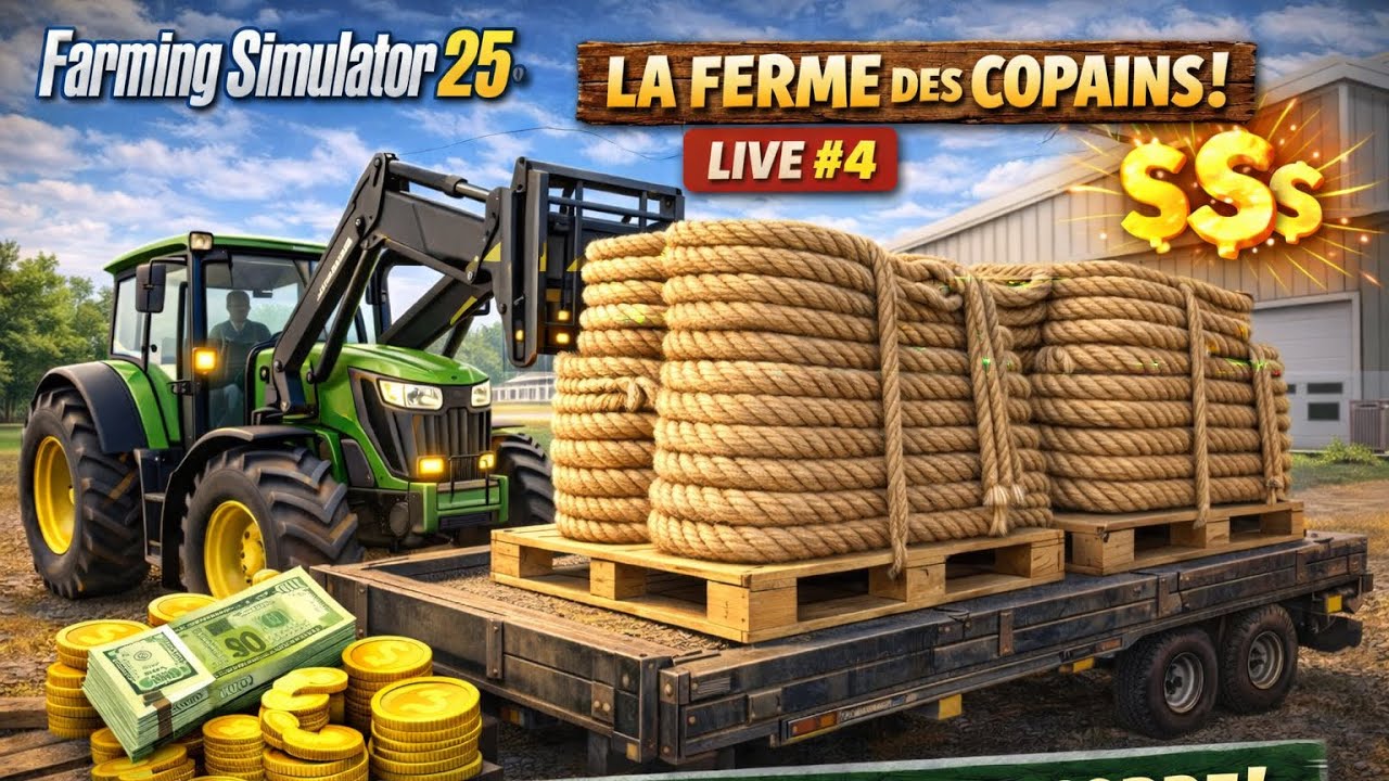 🔴 La Ferme des copains - Live #4 |ON VEND TOUTE LA CORDE...ON DEVIENT RICHES ?! |FS25
