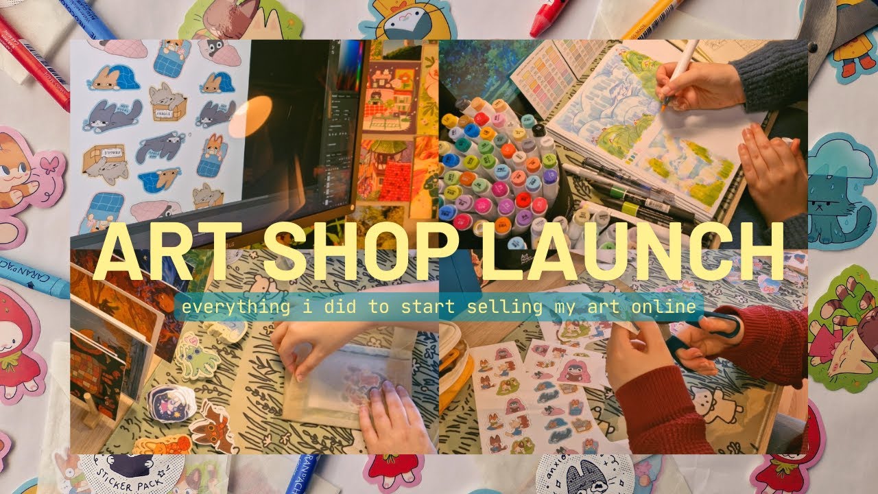 I LAUNCHED MY ART SHOP! ★彡 designing products + packing asmr