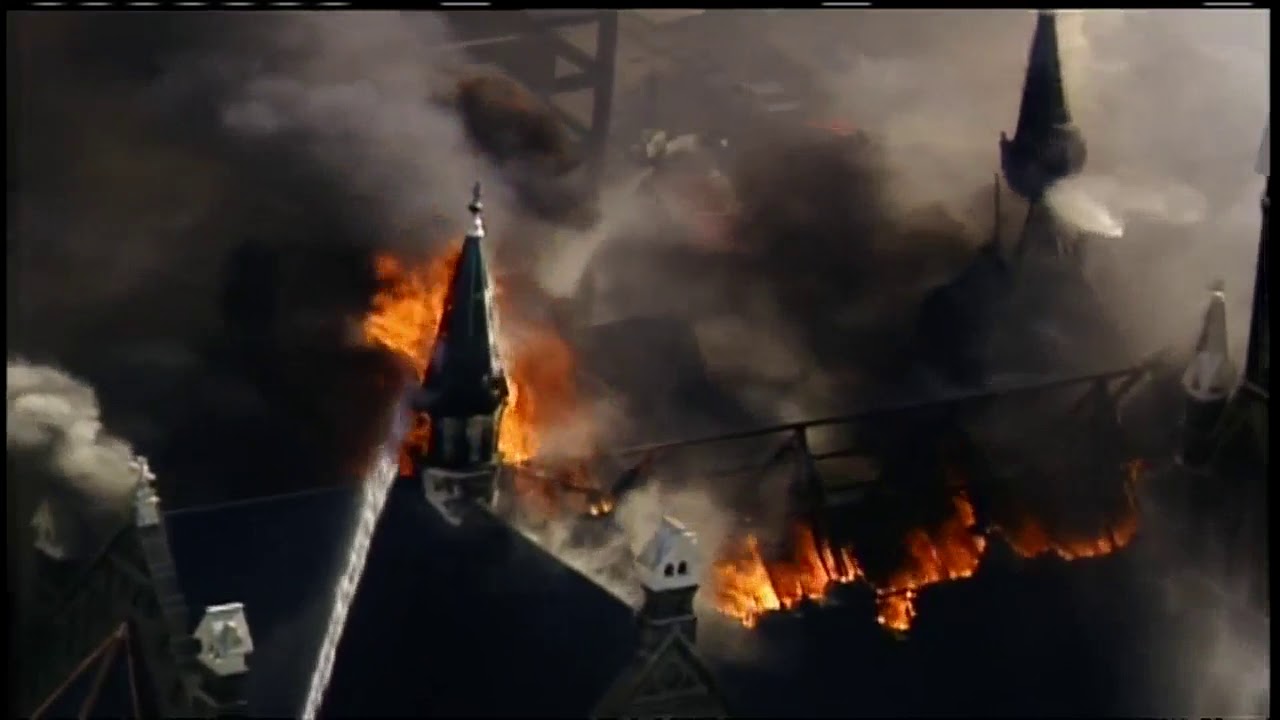 Steeple collapses during church fire