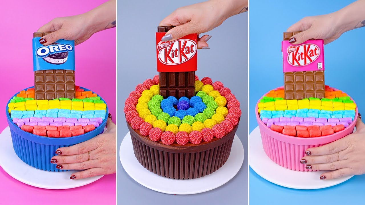 Desafio De Decoração De Bolo De Chocolate Arco íris ❤️ 🔥 Dicas Divertidas E Criativas Para Assar 🍫