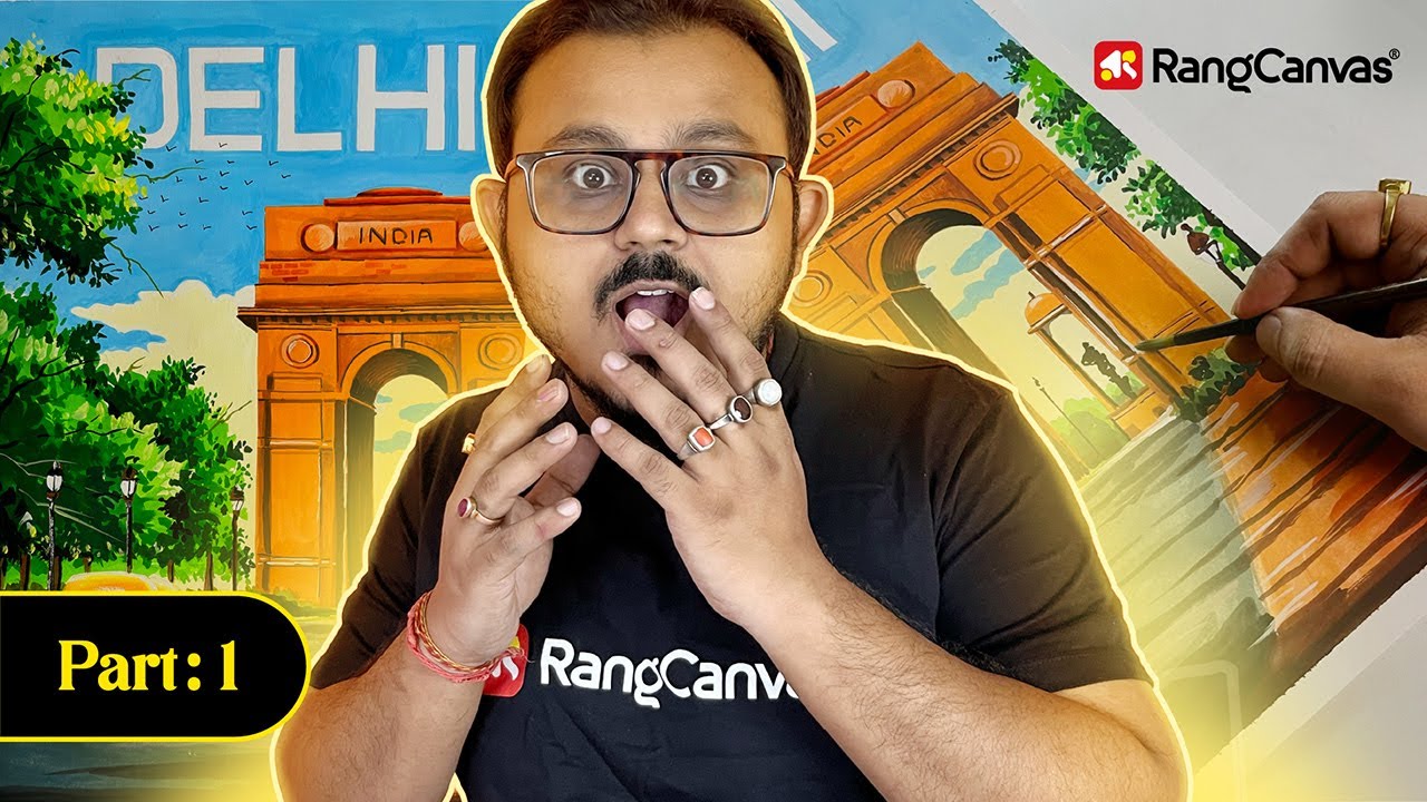 Delhi city drawing | Delhi Painting | Easy drawing step by step #rangcanvas #drawing