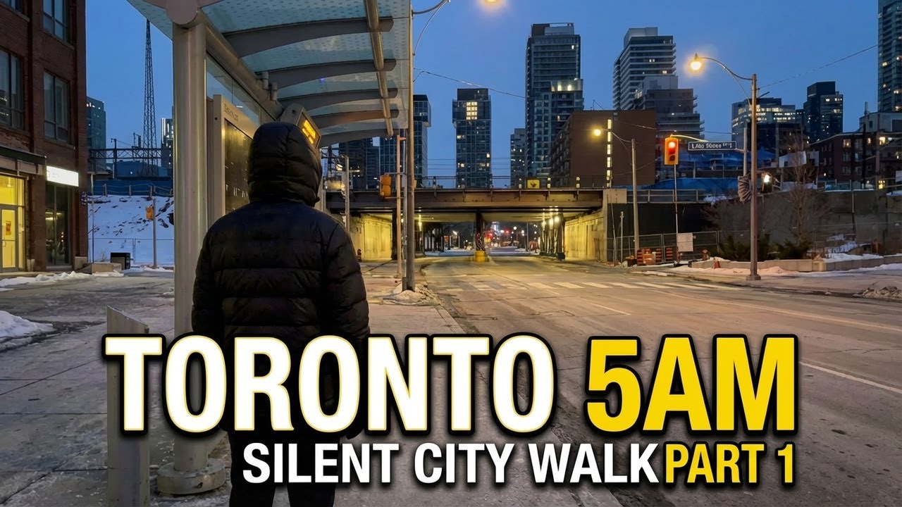 Toronto 5AM Night Walk | Deserted City Streets