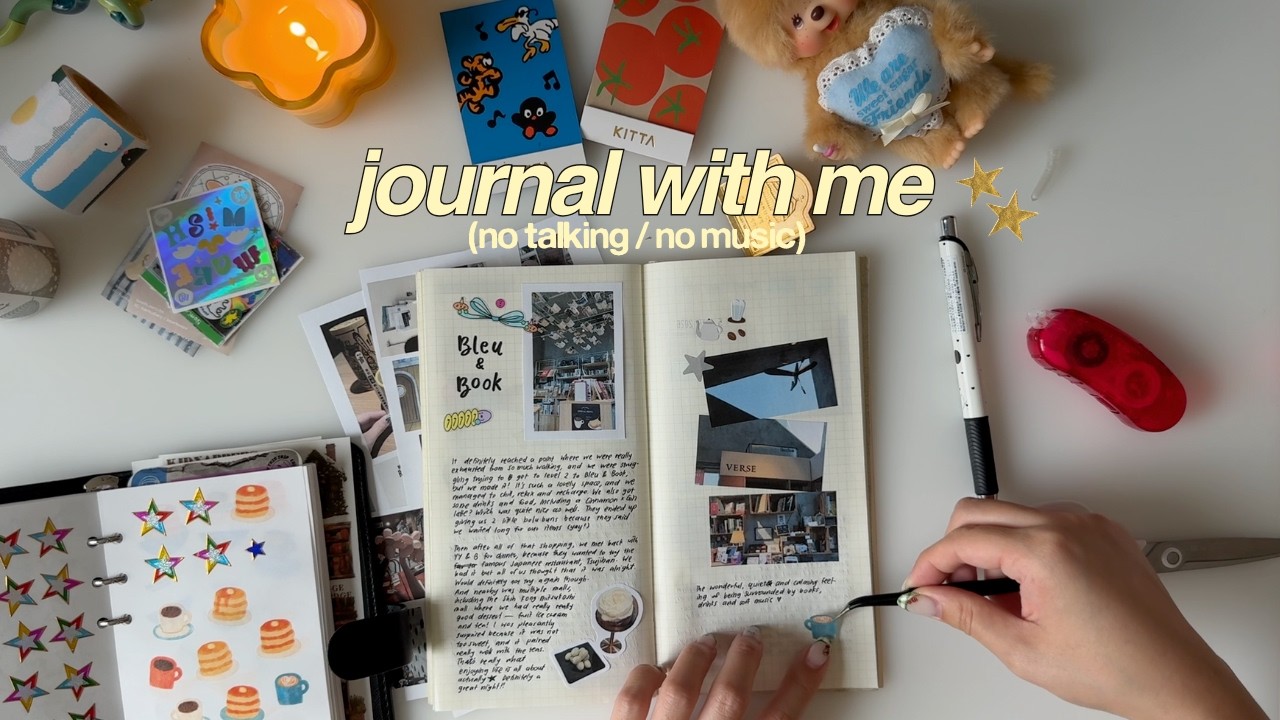 a cosy traveler&rsquo;s notebook flipthrough + asmr journal with me 🕯️ | no talking, no music ★
