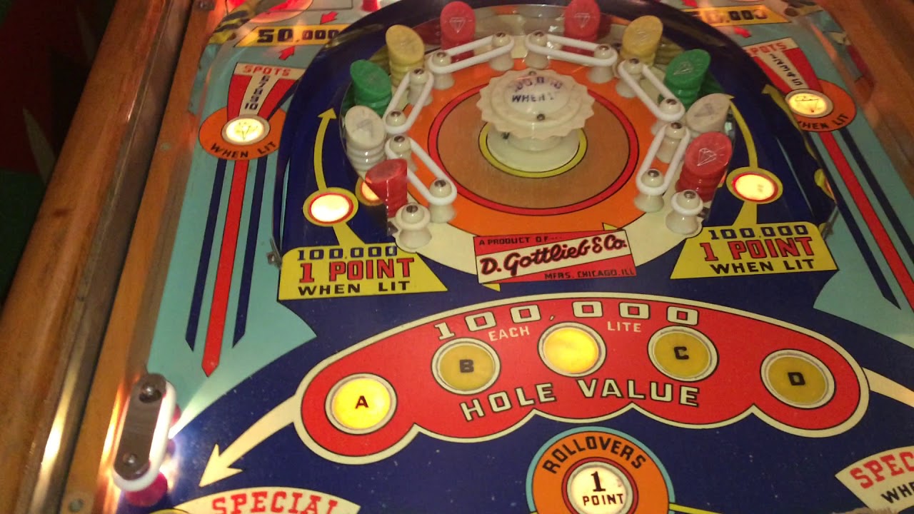 Gottlieb's Pinball Woodrails Diamond Lill 1954