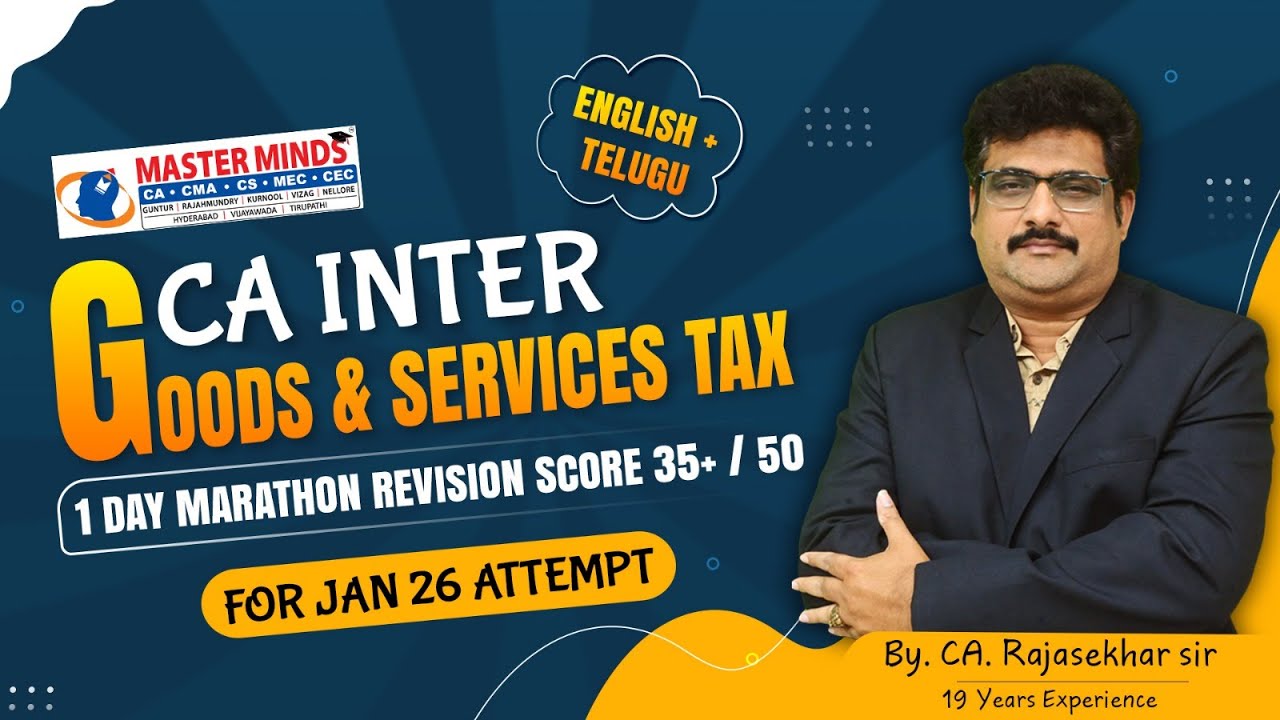 CA Inter Goods & Services Tax Marathon Revision classes | For Jan 2026 Attempt