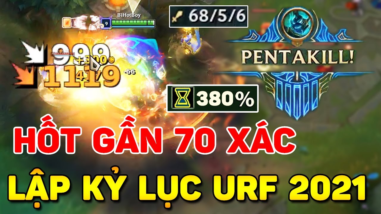 XÁC LẬP KỶ LỤC THẾ GIỚI VỚI HECARIM KHI HỐT GẦN 70 XÁC + ĂN PENTAKILL + QUADRAKILL LIÊN TỤC URF 2021