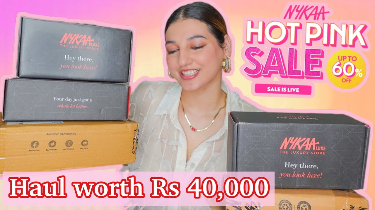 Nykaa Hot pink Sale Haul worth Rs 40,000 + Sale Recommendations | Nykaa luxe | Vishakha Thakur