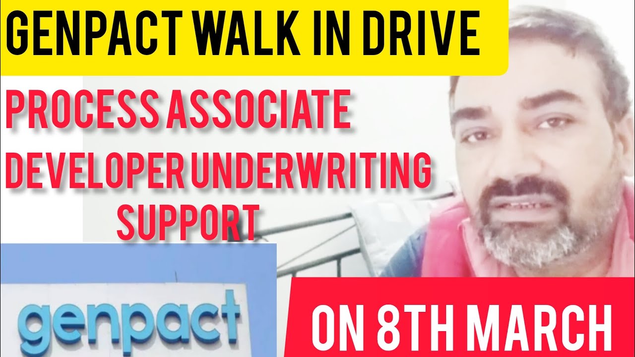 Genpact Walk In Drive on 8th march || Developer Underwriting Support || Genpact Mega Walk in Drive