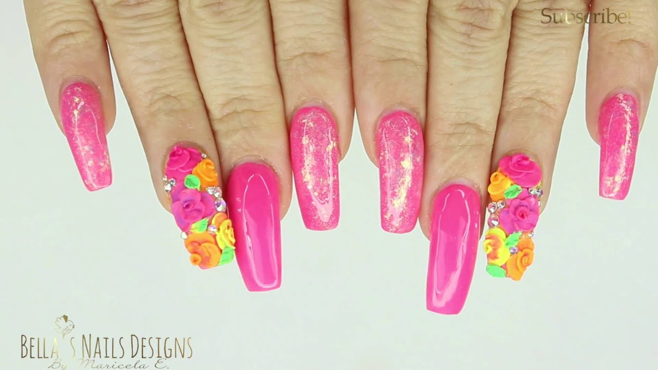Como hacer un relleno de uñas mas rápido y fácil ♡Uñas acrilicas para Verano♡